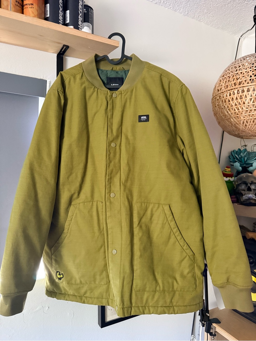 Vans Olive Bomber Jacket with Ribbed Collar